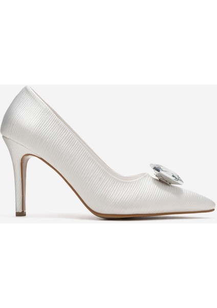 Elmas Taşlı Kadın Stiletto Ayakkabı Beyaz fiyatları