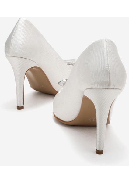 Elmas Taşlı Kadın Stiletto Ayakkabı Beyaz fırsatları