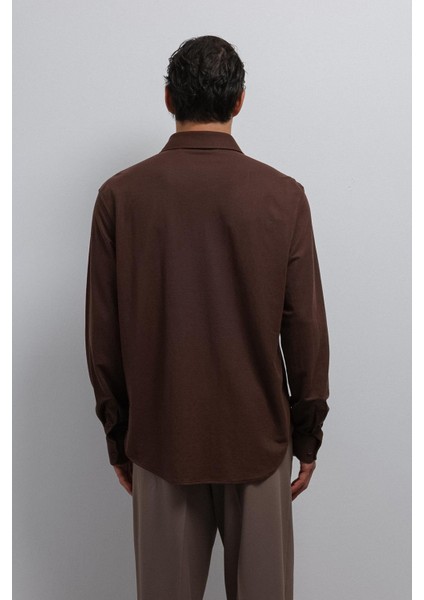 Kahve Relax Fit Erkek Gömlek indirimleri
