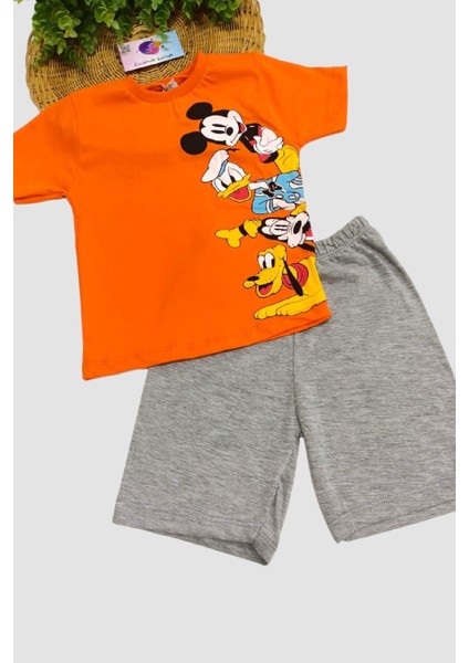 Mickey Mouse Baskılı Unisex Çocuk 2li Alt Üst Takım Yazlık fiyatları