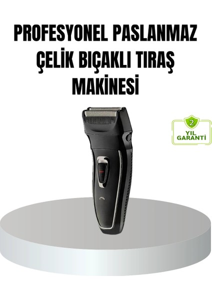 Buğz Profesyonel Şarjlı Saç ve Sakal Tıraş Makinesi – Çelik Bıçaklı, Ayarlanabilir Başlıklı, Kablosuz