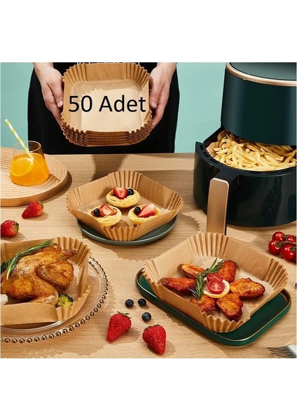 Mitra 50’li Kare Airfryer Kağıdı – Yağ Geçirmez Pişirme Kağıdı 2303030