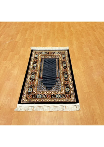 Lalezar Motifli Yünlü Seccade Siyah modelleri