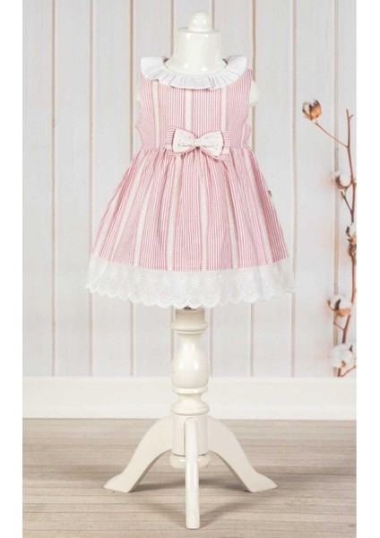 %100 Pamuk Kız Bebek/çocuk Dantelli Fiyonklu Kolsuz Elbise modelleri