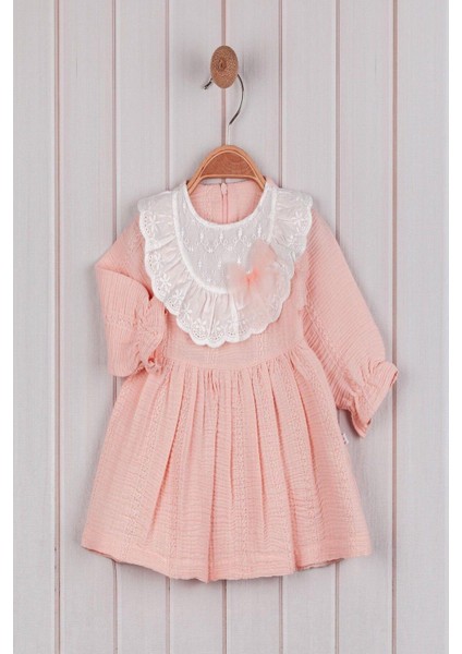 Kız Bebek Fırfırlı Dantel Yaka Uzun Kollu Mevsimlik Elbise Baharlık Şık Model 3-6-9-12-18-24AY fiyatları