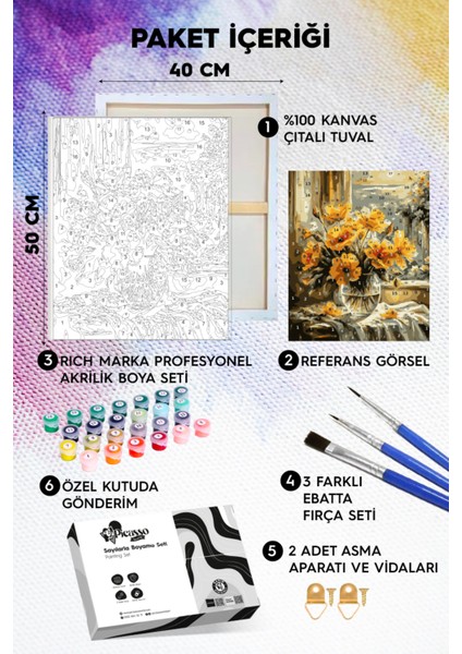 Sarı Çiçeklerin Hatırası Sayılarla Boyama Seti fiyatları