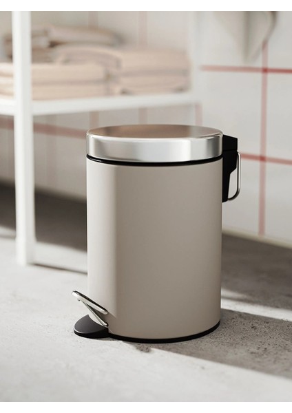 2'li Banyo Seti - Banyo Çöp Kutusu / Kovası 3 Lt ve Tuvalet Fırçası 38CM - Bej fiyatları