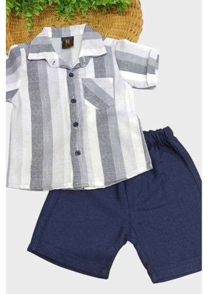 Erkek Çocuk Renkli Yazlık Kısa Kollu Gömlek Saten Şortlu 2li Takım Bayramlık Takım/tam Kalıp fiyatları