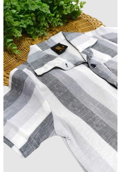 Erkek Çocuk Renkli Yazlık Kısa Kollu Gömlek Saten Şortlu 2li Takım Bayramlık Takım/tam Kalıp fırsatları