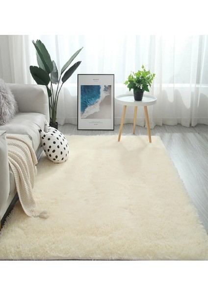 Yumuşak Modern Peluş Kaymaz Salon Oturma Çocuk Yatak Odası Mutfak Antre Krem fiyatları