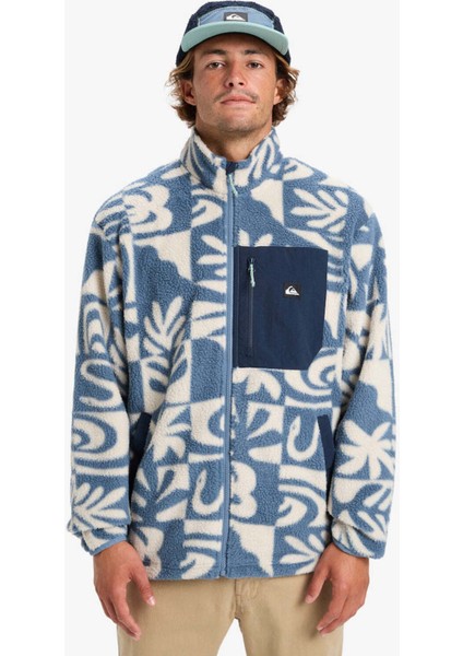 EQYPF03066-CLEAN Coast Fz Mavi Dik Yaka Normal Düz Erkek Polar Sweatshırt