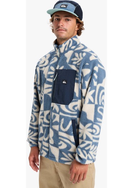 EQYPF03066-CLEAN Coast Fz Mavi Dik Yaka Normal Düz Erkek Polar Sweatshırt modelleri