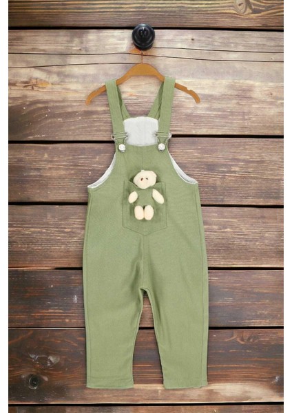 Kız/erkek Çocuk Ayıcıklı Renkli Salopet Unısex Tulum Likralı Esnek Kumaş Ayarlanabilir Askı