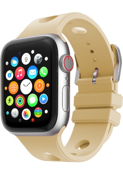 Watch 44MM Delikli Tasarım Zore KRD-147 Silikon Kordon - Gold