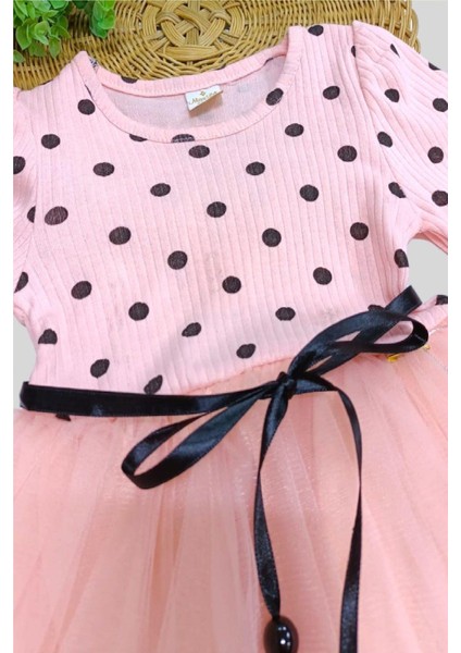 Kız Bebek Çocuk Puantiyeli Prenses Kabarık Tütü Elbise Uzun Kol Esnek Likralı fiyatları