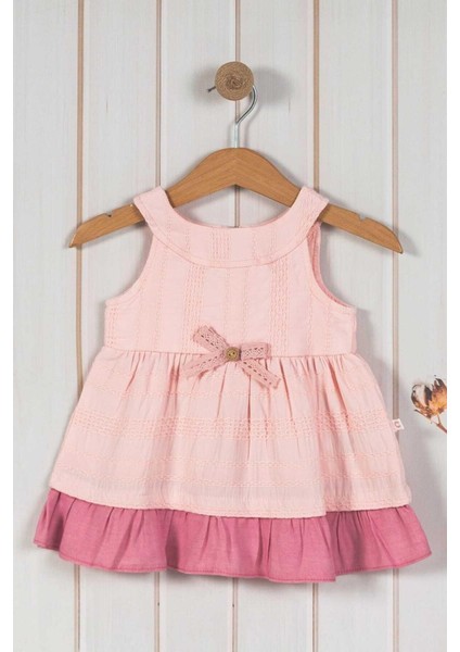 Kız Bebek/çocuk Fiyonklu Yazlık Elbise %100 Pamuk