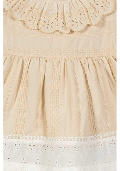 Kız Bebek Güpürlü Kendinden Desenli Kumaş Külotlu Elbise 2 Parça Takım Bayramlık Doğum Günü Mevlüt modelleri