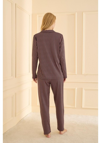 Kadın Sandy Genç Önden Düğmeli Pijama Takımı | Pudra 19103-129 modelleri