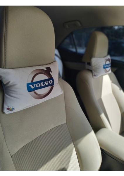 Volvo Logo Baskılı Tüm Modellere Uyumlu Araç Boyun Yastığı, Baby Face Kumaş