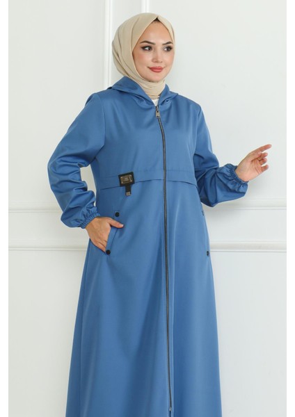 Armalı Fermuarlı Trençkot Mavi 19217 fiyatları