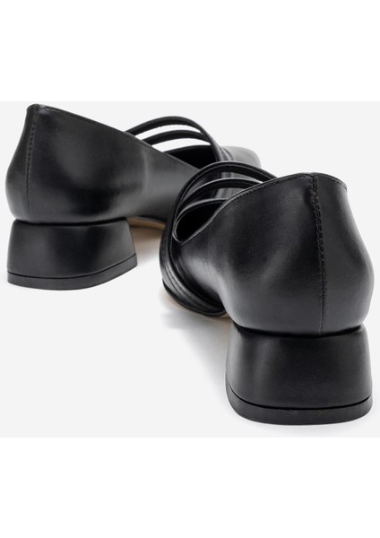 Kadın 2 Biyeli Topuklu Ayakkabı; Siyah Cilt fırsatları