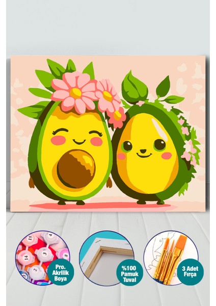 Avokadolar Sayılarla Boyama Seti