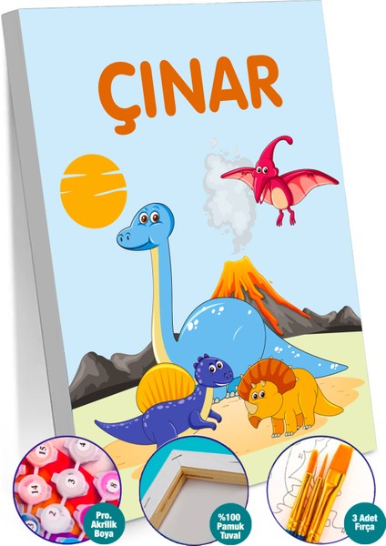 Sevimli Dinazorlar Sayılarla Boyama Seti