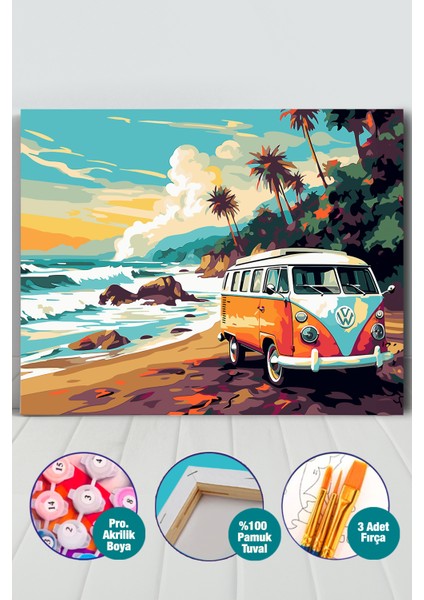 Deniz Kenarı Vosvos Sayılarla Boyama Seti