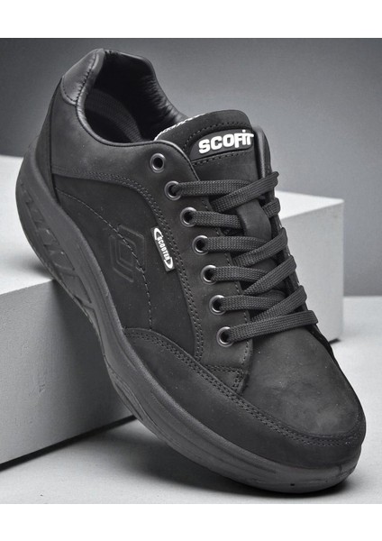 Scooter 0781 Ortopedik Taban Su Geçirmez Hakiki Deri Siyah Erkek Ayakkabı Bot