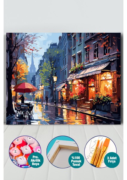 Pariste Gece Sayılarla Boyama Seti