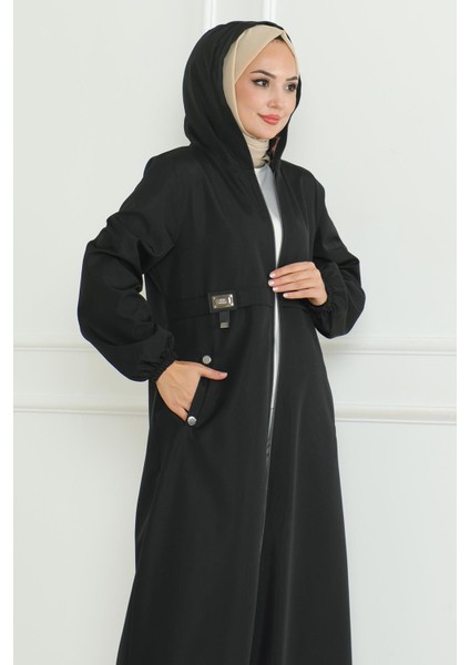 Armalı Fermuarlı Trençkot Siyah 19217 fiyatları