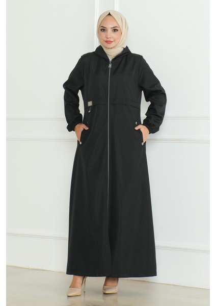 Armalı Fermuarlı Trençkot Siyah 19217 modelleri