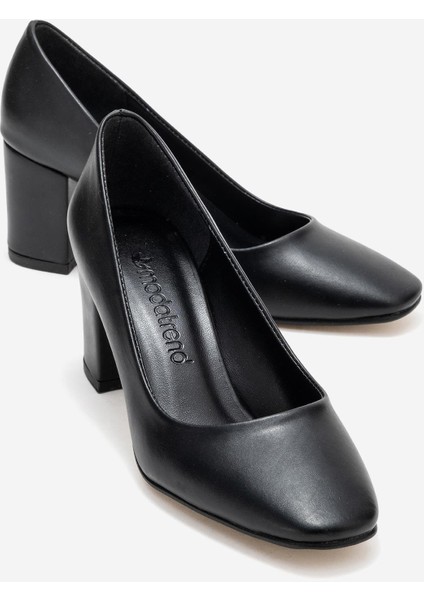Kadın Topuklu Ayakkabı Siyah Cilt