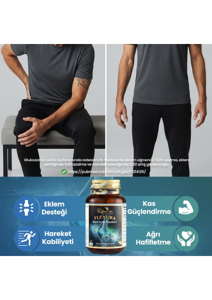 Flexura | Eklem | Glukozamin, Msm, Kondroitin, Akgünlük, Sam-E, Hyaluronik Asit | 60 Kapsül fırsatları
