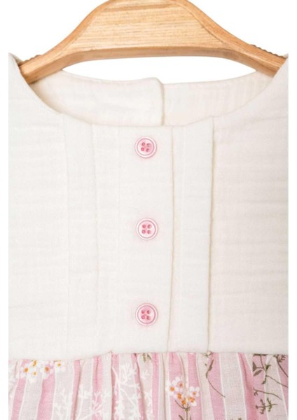 Kız Bebek/çocuk Kolsuz Yazlık Müslin Elbise Altı Kabartma Işlemeli Düğmeli Vintage 3-6-9-12-18-24AY indirimleri