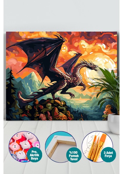 Ejderha Sayılarla Boyama Seti