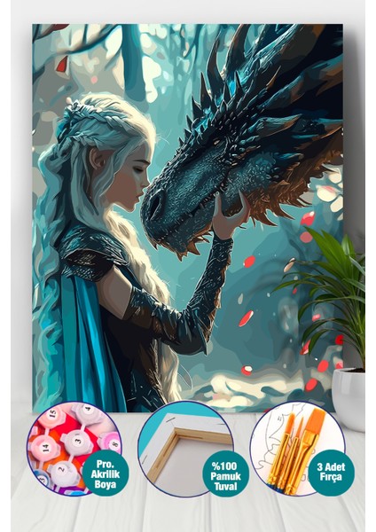 Khalesi ve Ejderha Sayılarla Boyama Seti