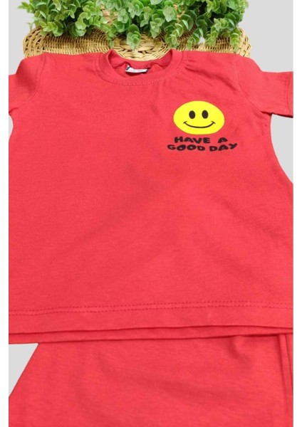 Unısex Çocuk Gülenyüz Baskılı Alt Üst 2li Takım Yazlık Ince fırsatları