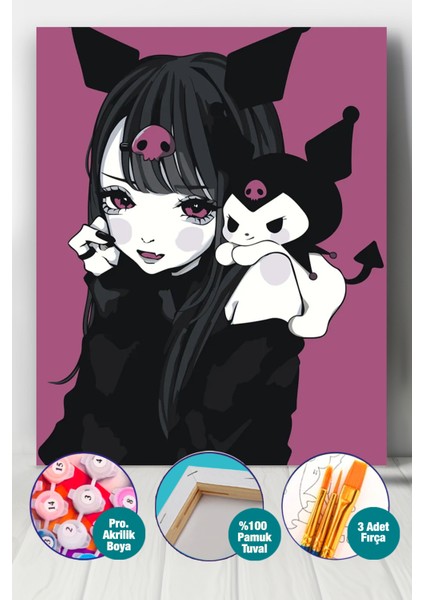 Kız ve Kuromi Sayılarla Boyama Seti