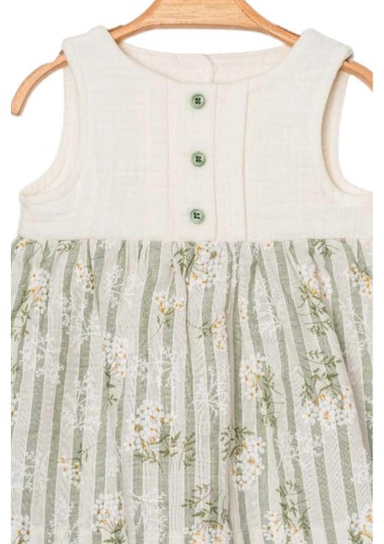 Kız Bebek/çocuk Kolsuz Yazlık Müslin Elbise Altı Kabartma Işlemeli Düğmeli Vintage 3-6-9-12-18-24AY modelleri