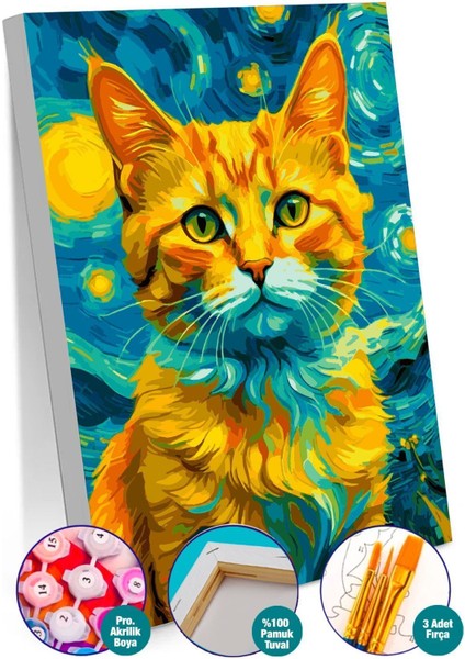 Leo ve Yıldızlı Gece Sayılarla Boyama Seti