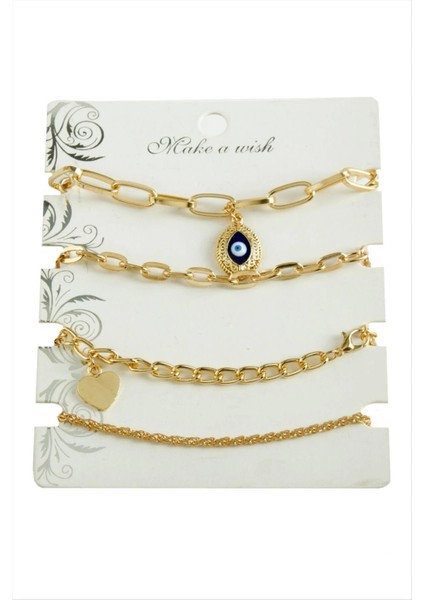 Buğz 4 Adet Karışık Trend Zincir Bileklik fırsatları