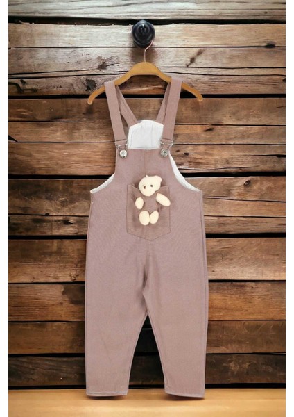 Kız/erkek Çocuk Ayıcıklı Renkli Salopet Unısex Tulum Likralı Esnek Kumaş Ayarlanabilir Askı