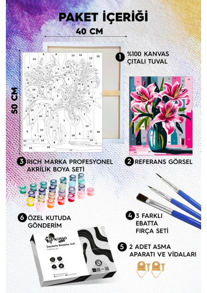 Paskalya Zambağı Sayılarla Boyama Seti fiyatları