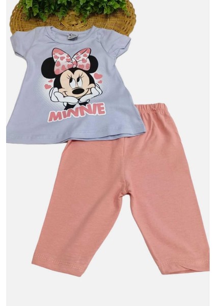 Kız Çocuk Minnie Mouse Baskılı Taytlı Alt Üst 2'li Takım Yazlık Kısa Kollu fiyatları