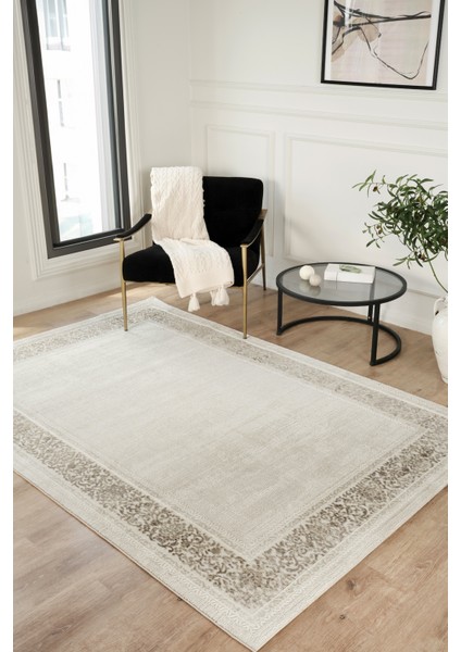 Modern Dokuma Halı Bej Yumuşak Dokulu Premium Salon Oturma Odası Yolluk Mutfak Halısı