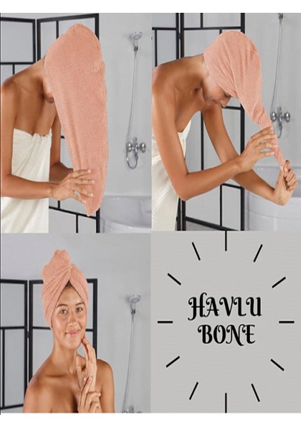 Lastikli Ayarlanabilir %100 Pamuklu Saç Bonesi Saç Havlusu Açık Mavi – Terletmeyen Duş ve Kuaför Bonesi fırsatları