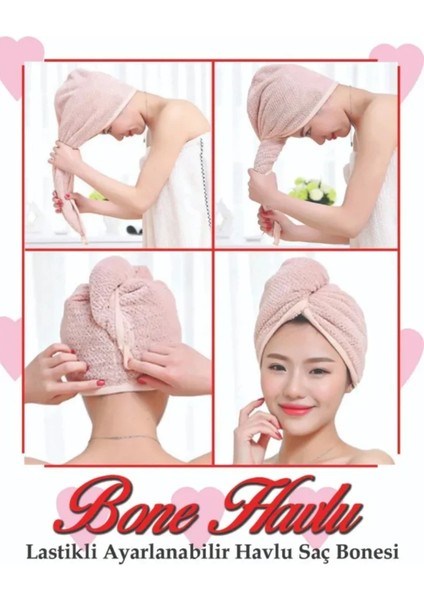 Lastikli Ayarlanabilir %100 Pamuklu Saç Bonesi Saç Havlusu Açık Mavi – Terletmeyen Duş ve Kuaför Bonesi indirimleri