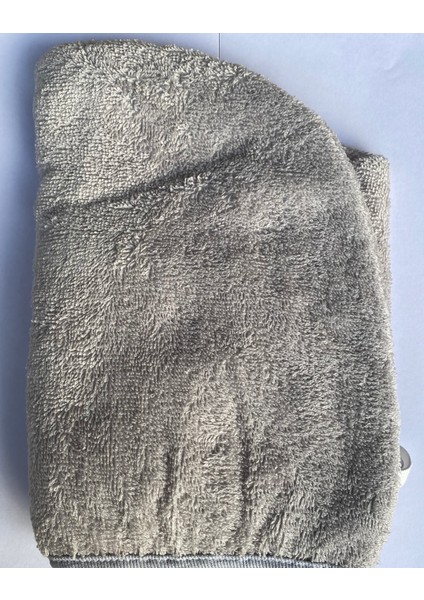 Lastikli Ayarlanabilir %100 Pamuklu Saç Bonesi Saç Havlusu Gri – Duş ve Kuaför Bonesi