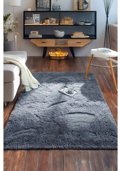 Yumuşak Modern Peluş Kaymaz Salon Oturma Çocuk Yatak Odası Mutfak Antre Antrasıt modelleri